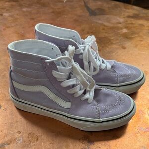 Kids Vans Lavender and White High-Tops size 3.5